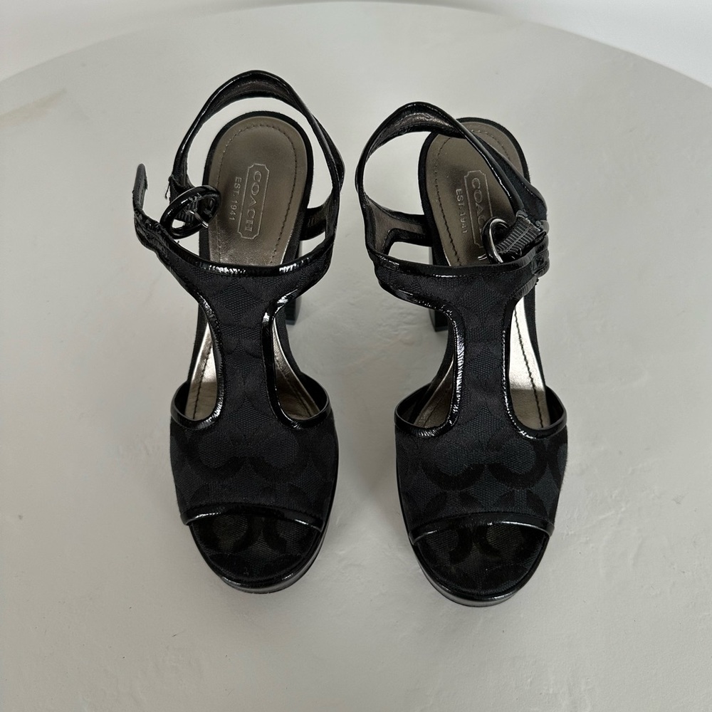 COACH - Lydia Platform Sandals in Black | Size 7 - Picture 2 of 6